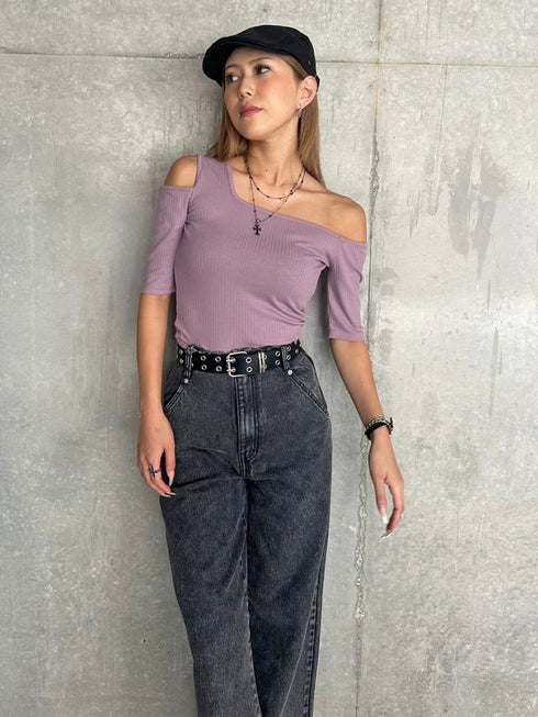 アシメデザインカットリブTOP