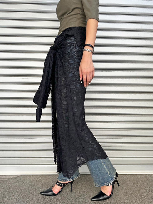 レースシャツライクロングスカート