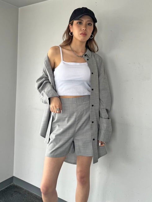 リネンライクシャツセットアップ