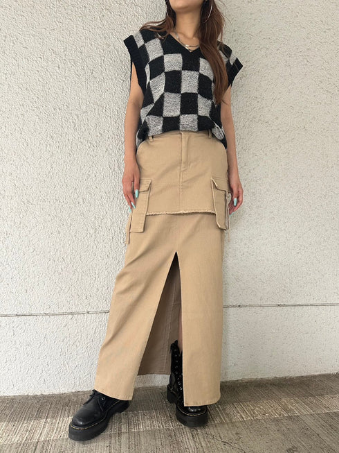 レイヤード風カーゴスカート