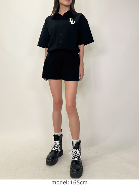 ラガーシャツ半袖オールインワン