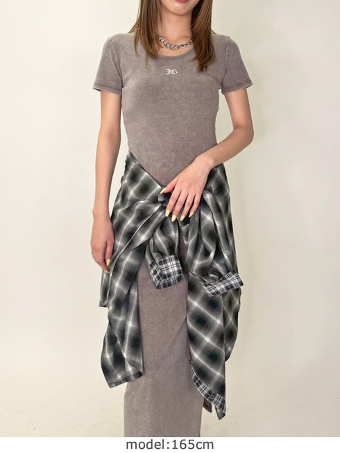 加工タイトロングワンピース