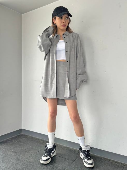 リネンライクシャツセットアップ