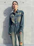 ヴィンテージ加工デニムオールインワン