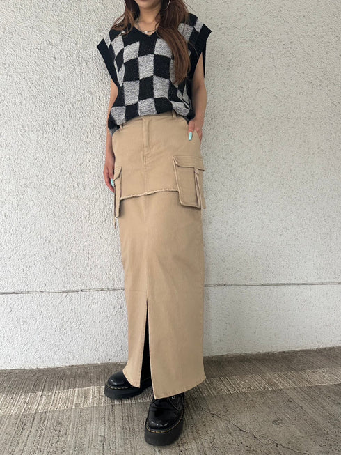 レイヤード風カーゴスカート