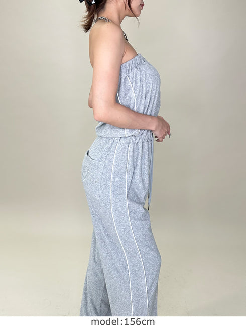 ポケットロゴパイルベアオールインワン