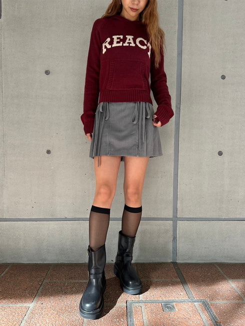 リボンプリーツミニスカート