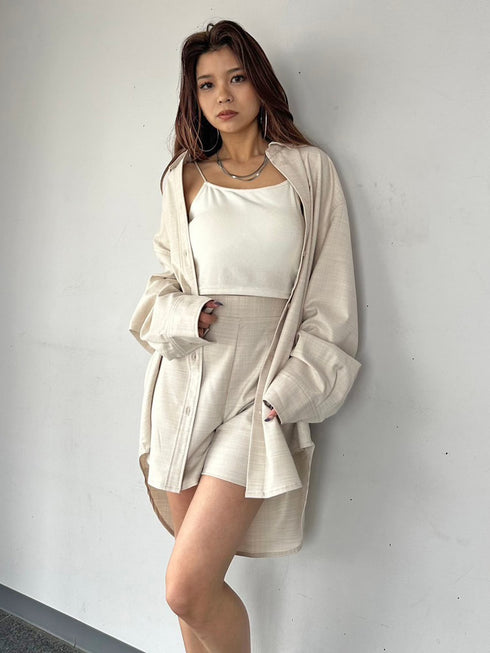 リネンライクシャツセットアップ