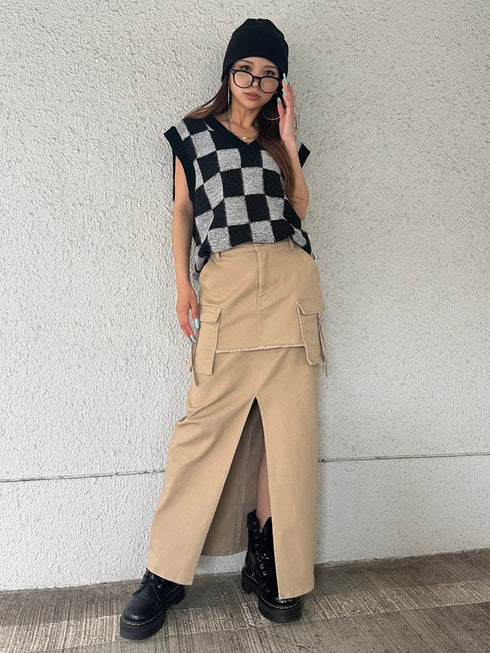 レイヤード風カーゴスカート