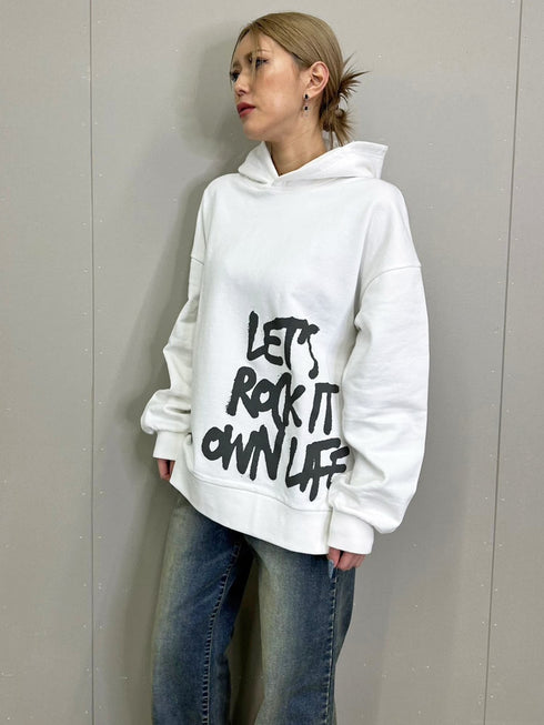 裾ロゴ裏毛トップ