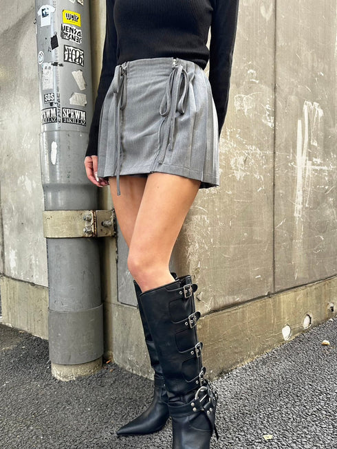 リボンプリーツミニスカート