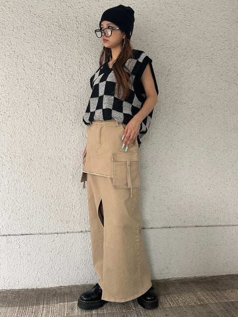 レイヤード風カーゴスカート