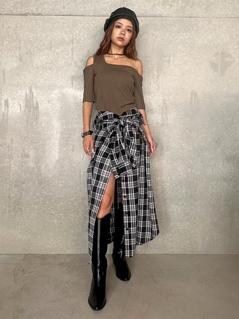 アシメデザインカットリブTOP