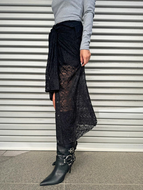 レースシャツライクロングスカート