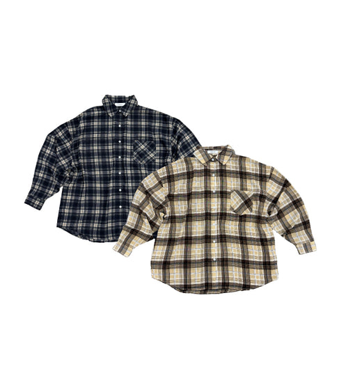 チェック柄シアーオーバーシャツ