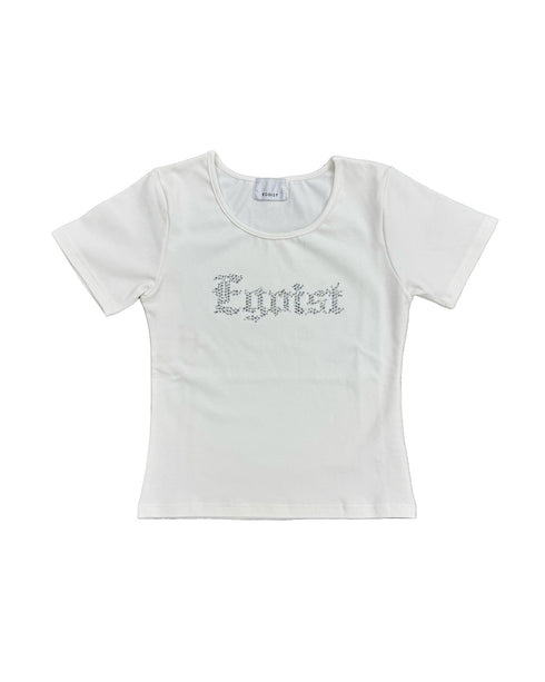 ラインストーンロゴTシャツ