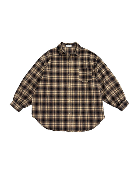 ウォームチェック柄オーバーシャツ