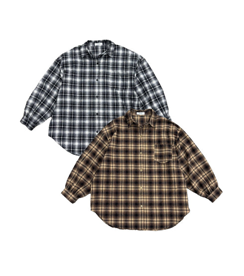 ウォームチェック柄オーバーシャツ