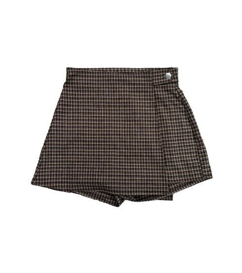 ラップデザインチェックタイトミニスカート