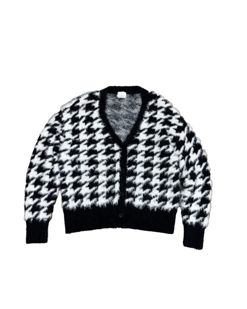 千鳥柄シャギーニットカーディガン