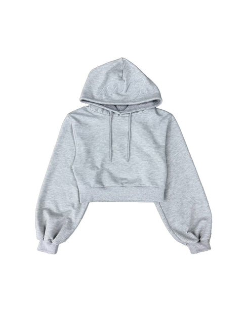 フードロゴラメ裏毛トップス