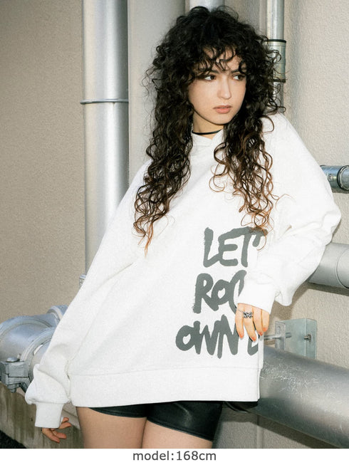 裾ロゴ裏毛トップ