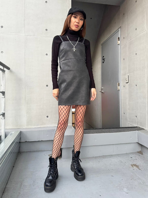 ヴィンテージレザーキャミワンピース