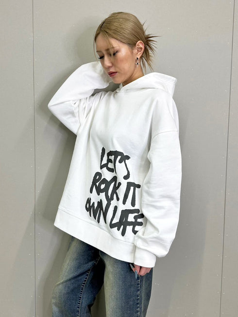 裾ロゴ裏毛トップ