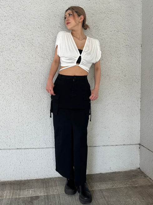 レイヤード風カーゴスカート