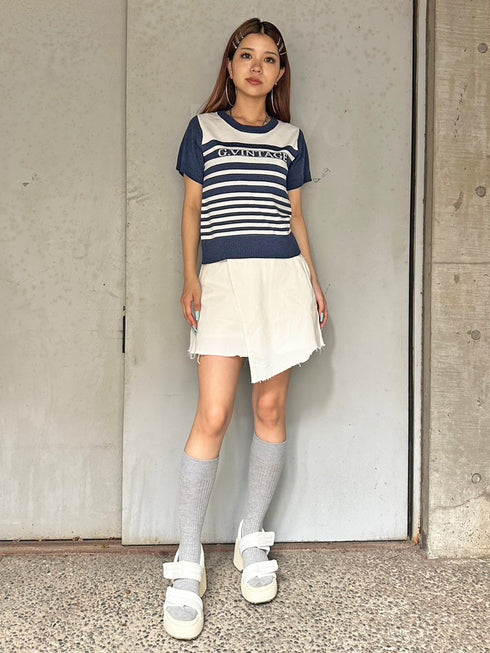 グラム・ヴィンテージボーダーニットトップス