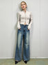 ヴィンテージライク加工ワイドパンツ