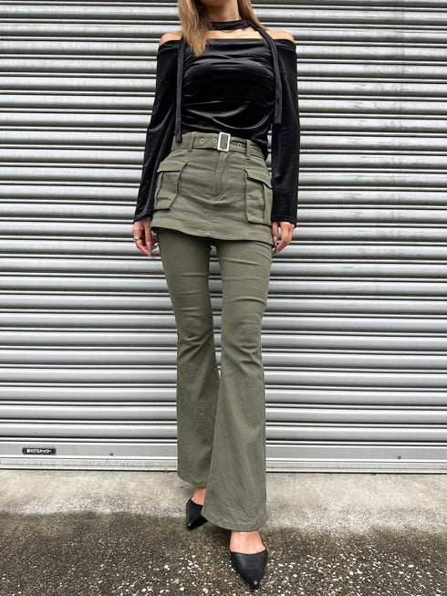 スカートドッキングフレアパンツ