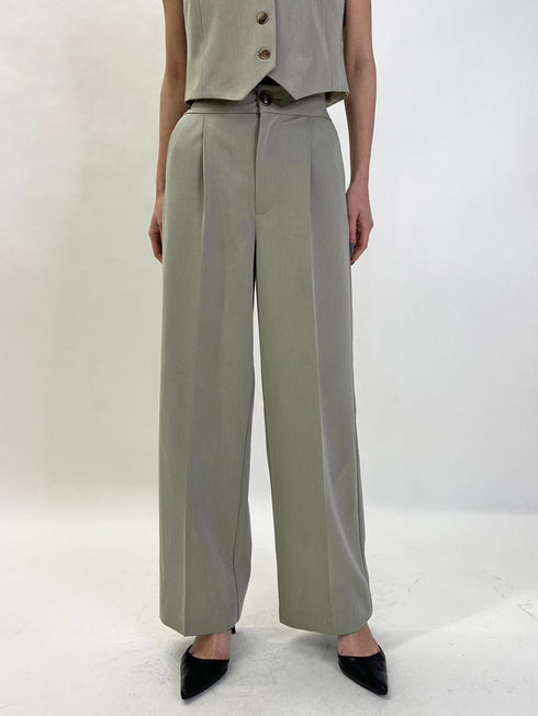 マーブル釦ワイドパンツ