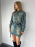 ヴィンテージ加工デニムワンピース