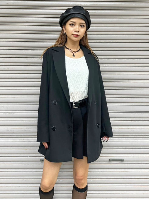 ワイドベルト付ダブルジャケット