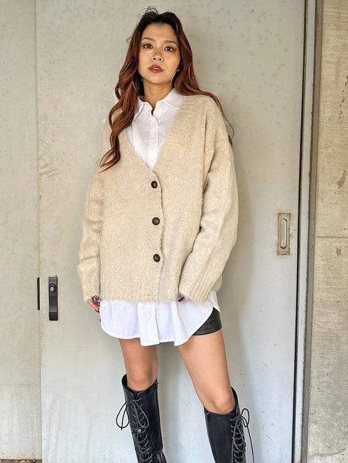 ロングシャギーオーバーカーディガン