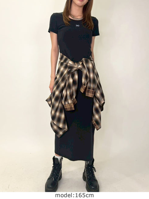 加工タイトロングワンピース