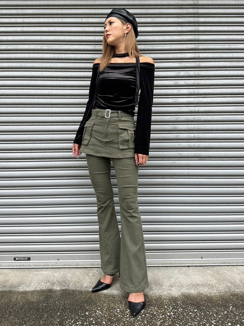 スカートドッキングフレアパンツ