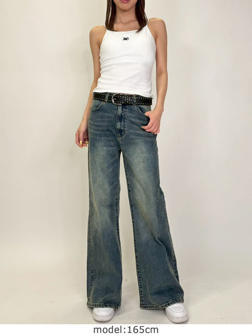 ロゴ刺繍キャミトップ