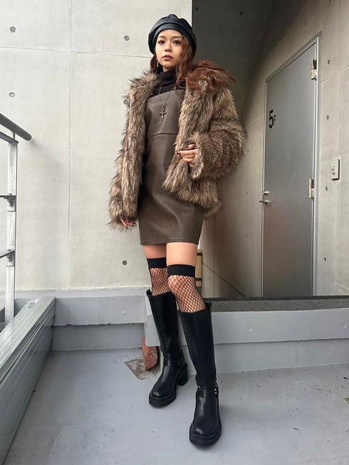 ヴィンテージレザーキャミワンピース