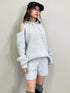 肩あきフード MIX二ットトップ