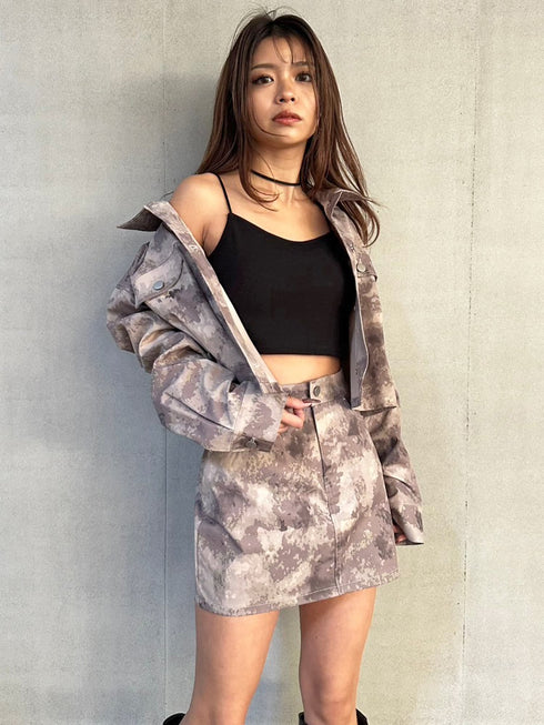 ニュアンス柄ミニスカート