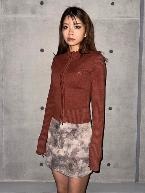 2パターン編地デザインニットTOP