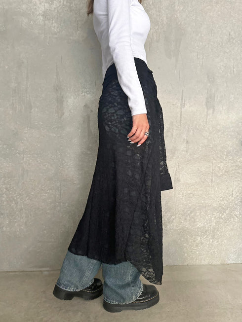 レースシャツライクロングスカート