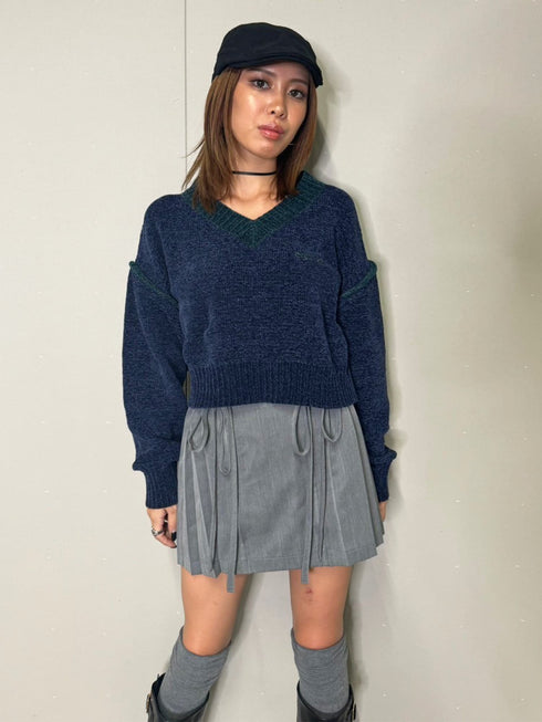 リボンプリーツミニスカート