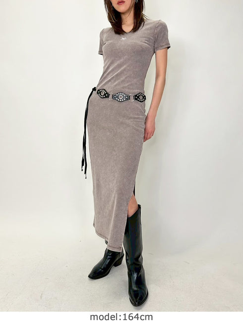 加工タイトロングワンピース