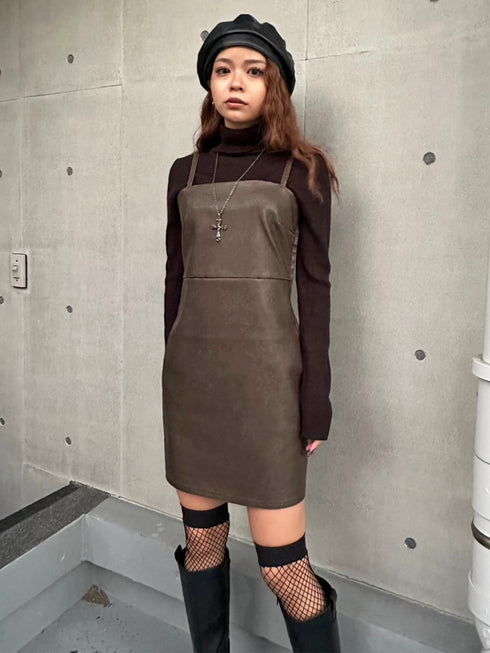 ヴィンテージレザーキャミワンピース