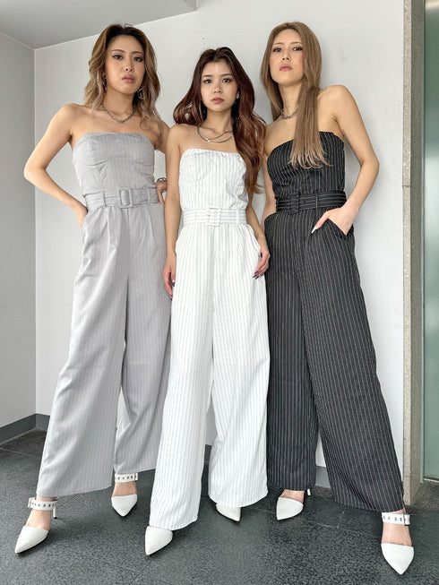 コルセットワイドパンツオールインワン