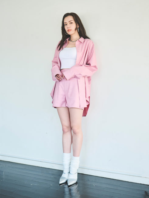 リネンライクシャツセットアップ