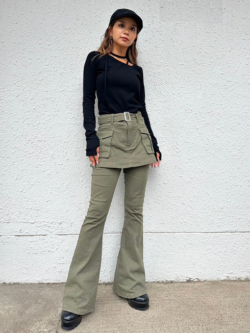 スカートドッキングフレアパンツ